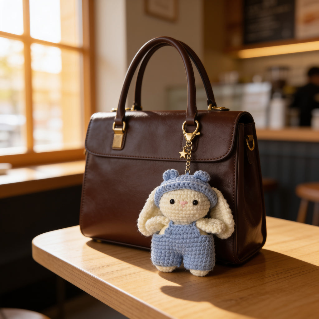 The Four Crochet Keychain – Handmade Bear-Hat Bunny Charms