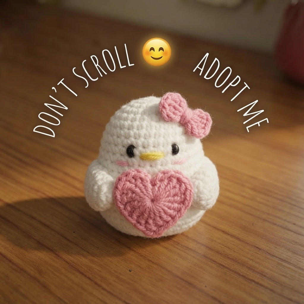 Flower Chick Keychain — Handmade Crochet Charm