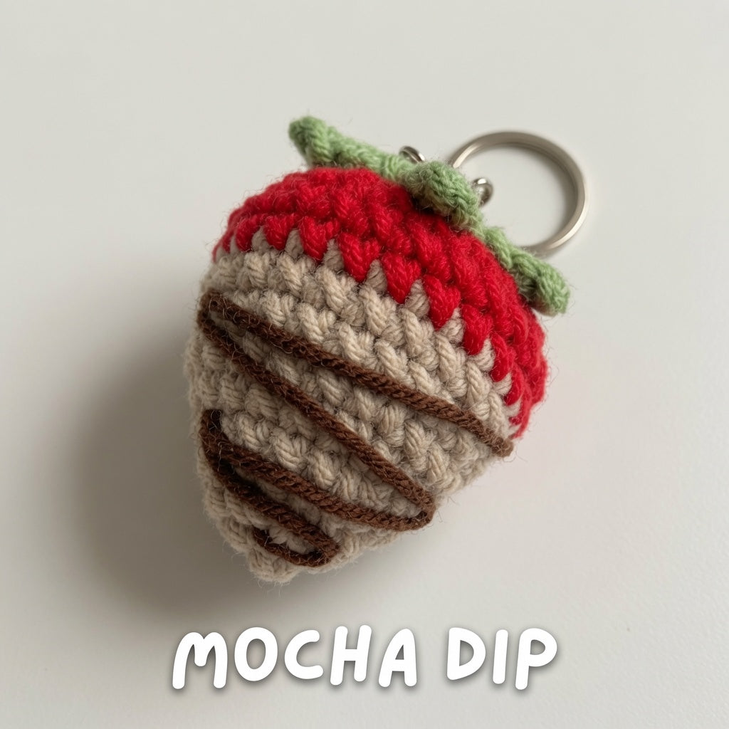 Strawberry Keychain — Handmade Crochet Charm