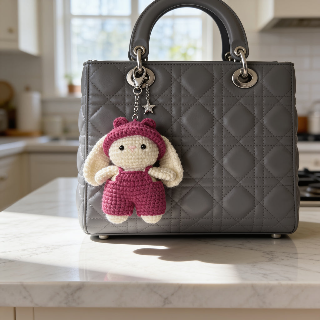 The Four Crochet Keychain – Handmade Bear-Hat Bunny Charms