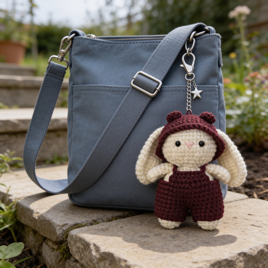 The Four Crochet Keychain – Handmade Bear-Hat Bunny Charms